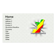 Carte 2,0 de drapeau du Congo Brazzaville Modèles De Cartes De Visite