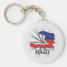Carte 2,0 de drapeau du Haïti Porte-clés