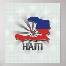 Carte 2,0 de drapeau du Haïti Poster