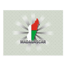 Carte 2,0 de drapeau du Madagascar Cartes Postales