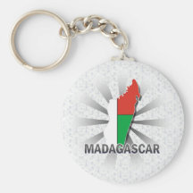 Carte 2,0 de drapeau du Madagascar Porte-clés