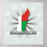 Carte 2,0 de drapeau du Madagascar Posters