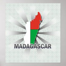 Carte 2,0 de drapeau du Madagascar Posters