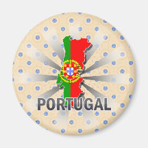 Carte 2,0 de drapeau du Portugal Aimants Pour Réfrigérateur