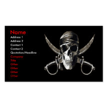 Carte 2 de pirate - (aucun fishts là-dessus) cartes de visite personnelles