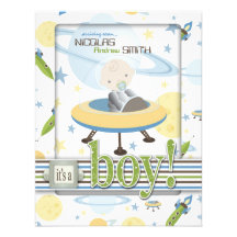 Carte 2 d'invitation de bébé de l'espace