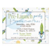 Carte 2B d'invitation de bébé de l'espace