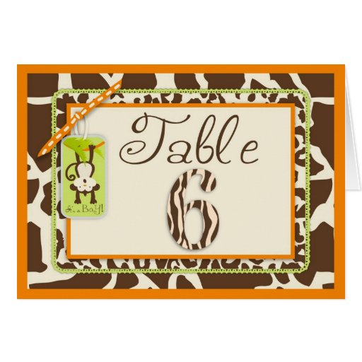 Carte 6 de Tableau de bébé de jungle