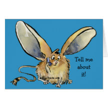 Carte à oreilles longues mignonne de Jerboa - cust
