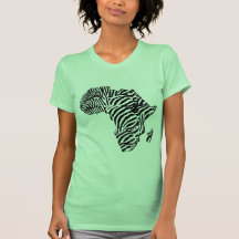 Carte africaine de l'Afrique de safari de zèbre T-shirts