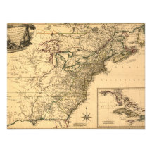 Carte américaine de colonies du cru 1777 par Pheli Faire-part Personnalisé