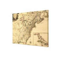 Carte américaine de colonies du cru 1777 par Pheli Toiles Tendues