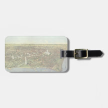 Carte antique aérienne vintage de ville de Washing