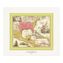 Carte antique du ~ 1759 de l'Amérique du Nord posters
