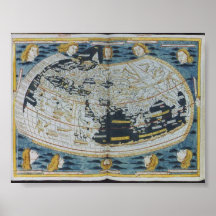 Carte antique du monde 1482 affiches