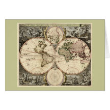 Carte antique du monde par Nicolao Visscher, circa