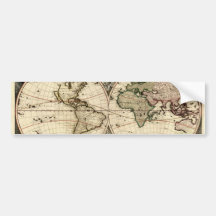 Carte antique du monde par Nicolao Visscher, circa Autocollants Pour Voiture