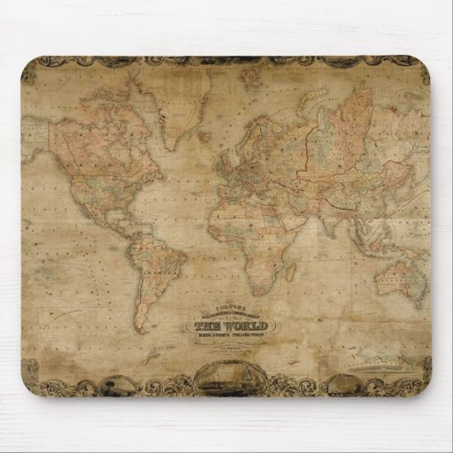 Carte antique Mousepad Tapis De Souris