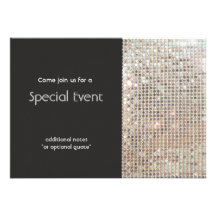 Carte argentée d'invitation de paillettes