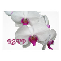 Carte blanche de l'orchidée RSVP Invitations Personnalisées