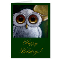 Carte BLANCHE de VACANCES de HIBOU d'IMAGINAIRE