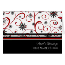 Carte blanche rouge noire de Bonnes Fêtes de clien