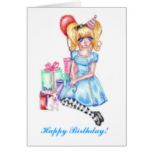 Carte (bleue) de joyeux anniversaire