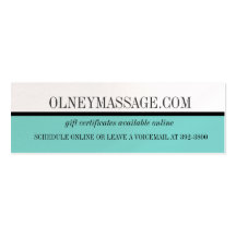 Carte bleue de massage de Tiffany et de contact de Cartes De Visite Personnelles