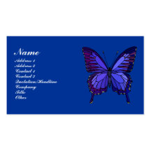 Carte bleue de profil de papillon modèles de cartes de visite