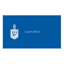 Carte bleue d'endroit de Dreidel de motif de Hanou Cartes De Visite Personnelles