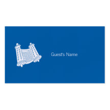 Carte bleue d'endroit de Torah de motif de Hanoukk Cartes De Visite Personnelles