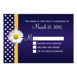 Carte bleue et jaune de la marguerite RSVP Invitations