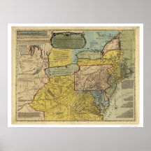 Carte britannique de l'Amérique de colonies - 1771 Affiches