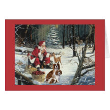 Carte cavalière de SantaChristmas d'épagneul du Ro
