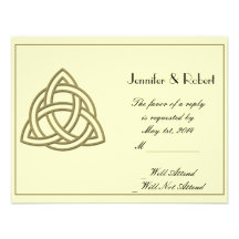 Carte celtique de réponse de noeud d'or de récolte cartons d'invitation personnalisés