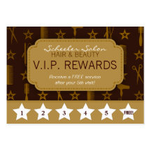 Carte chic de récompenses de fidélité de salon de  modèles de cartes de visite