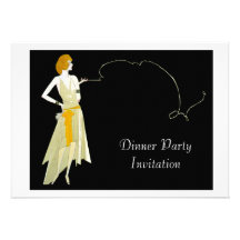 Carte chique d'invitation de dîner de soirée