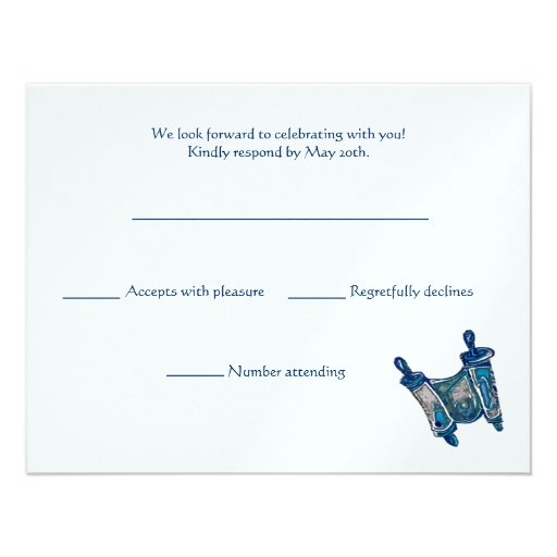 Carte classique de Torah RSVP Cartons D'invitation