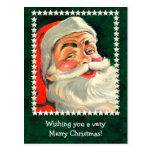 Carte classique d'illustration du père noël à cust cartes postales