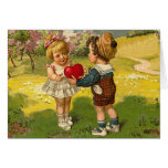 Carte - coeur de fille de Little Boy de l'amour de