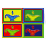 Carte colorée de Diwali de lampes
