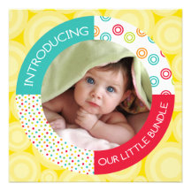 Carte colorée de faire-part de naissance