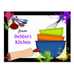 Carte colorée de recette de cuisine carte postale