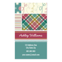 carte combinée turquoise de profil de motif de fat cartes de visite professionnelles