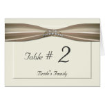 Carte crème élégante de table de mariage