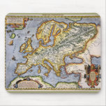 Carte d'Abraham Ortelius 1595 de l'Europe Mousepad Tapis De Souris