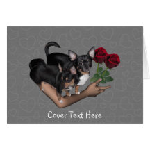 Carte d'amour de roses de chiwawa