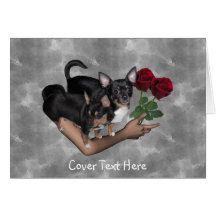 Carte d'amour de roses de chiwawa