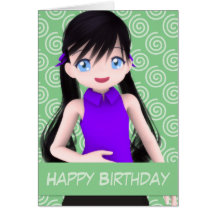 Carte d'anniversaire amicale d'Anime