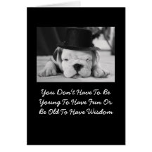 Carte d'anniversaire anglaise de chiot de bouledog